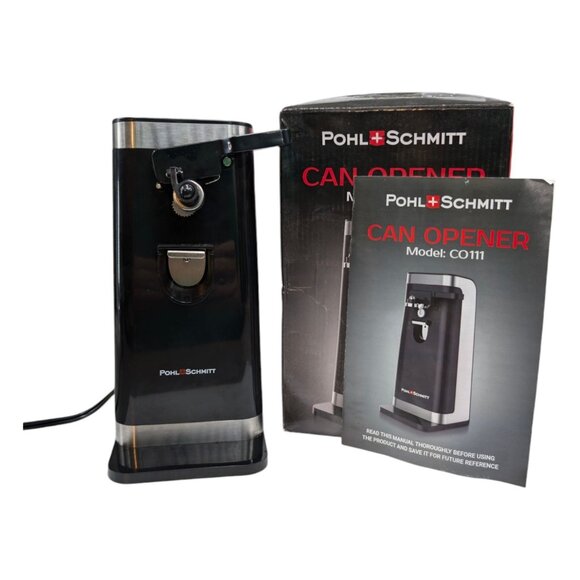 Pohl Schmitt Electric Can Opener CO111 Knife Sharpener Bottle Opener Black - Picture 1 of 15